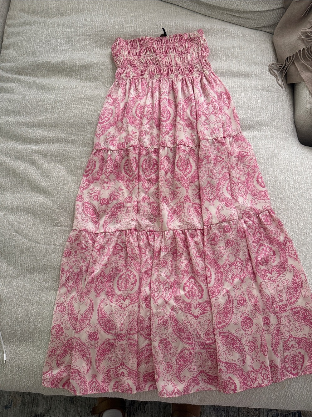 Maje Pink Paisley Maxi Skirt